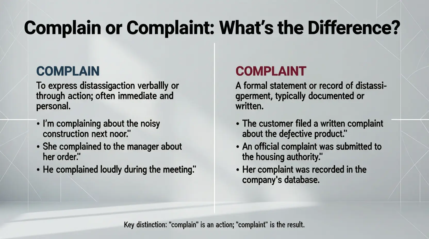 Complain or Complaint