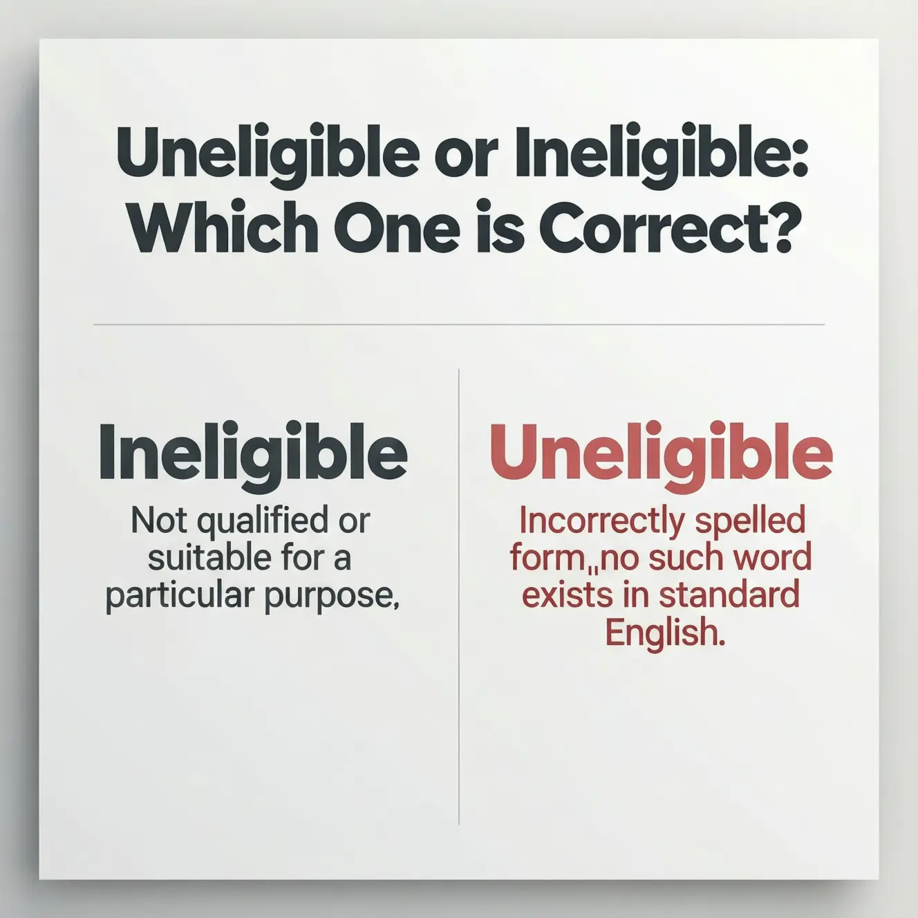 Uneligible or Ineligible