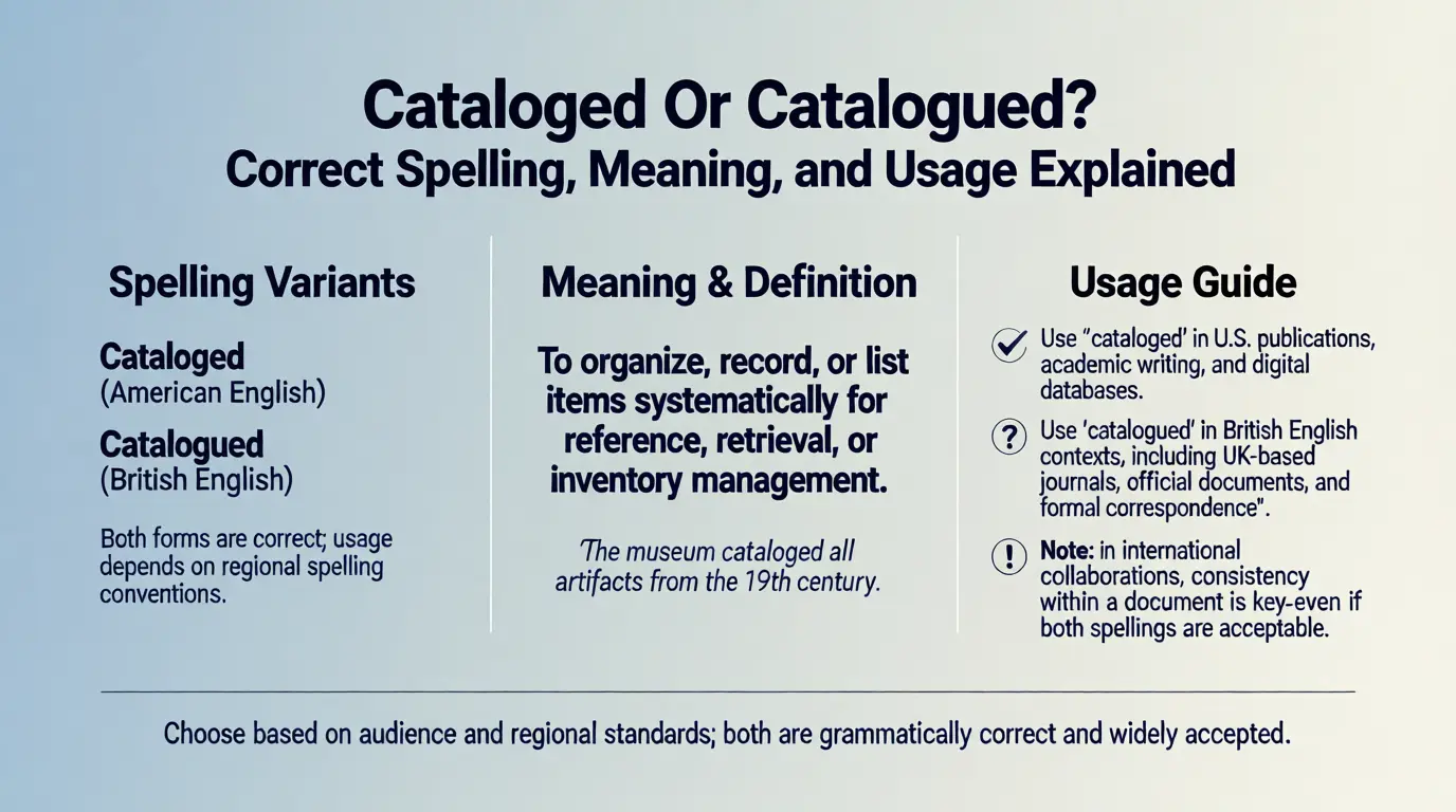 Cataloged or Catalogued