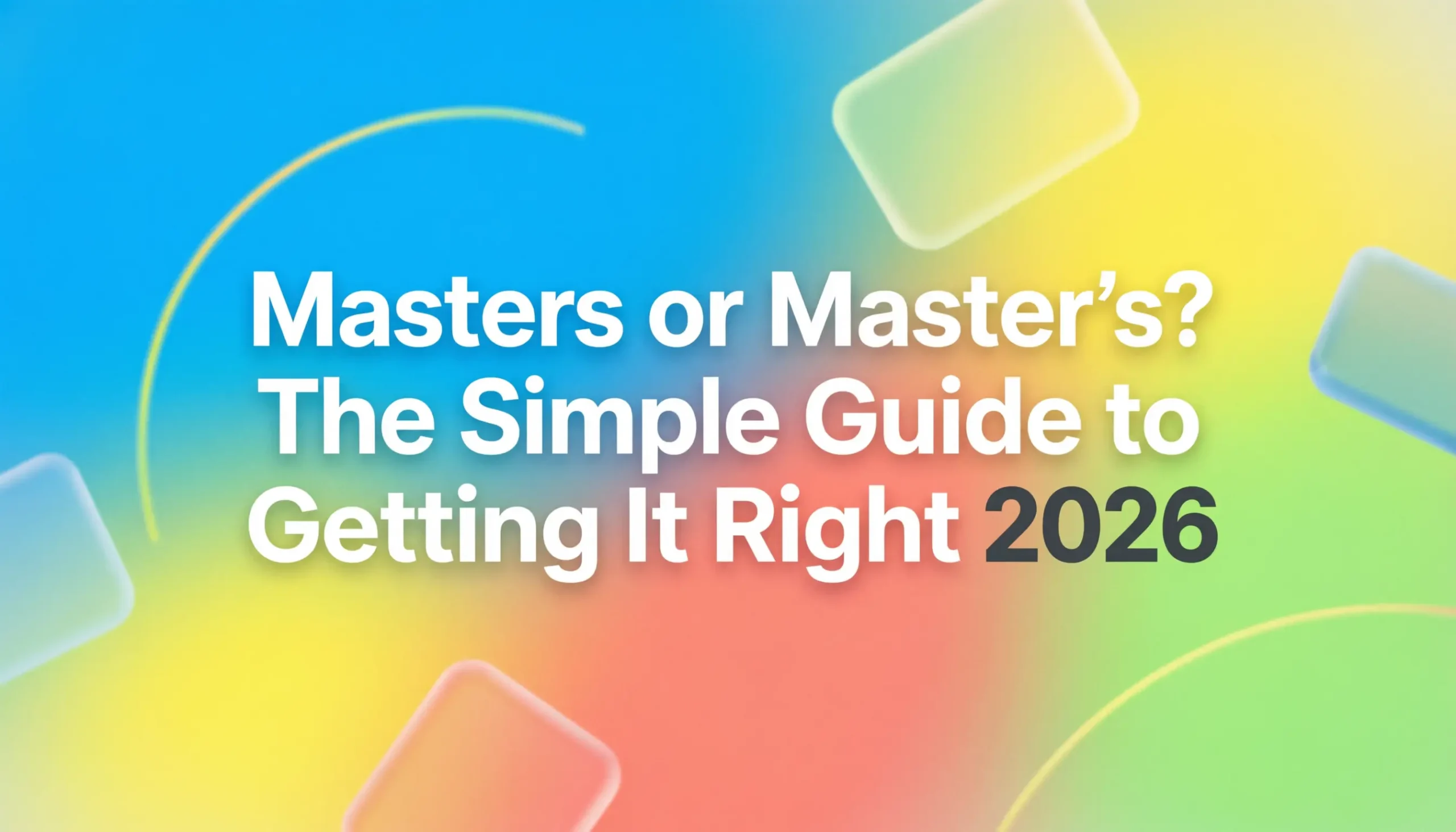 Masters or Master’s