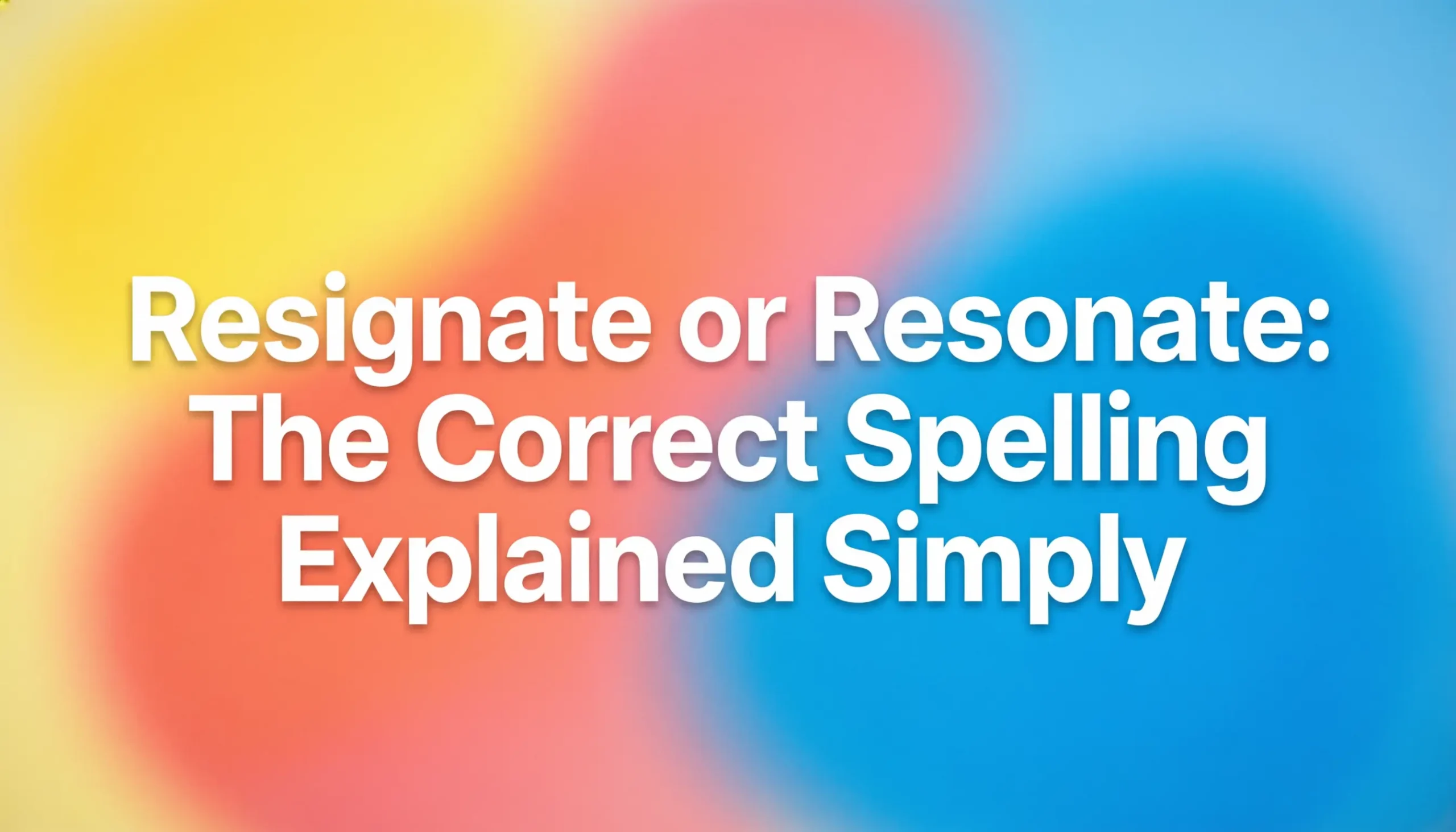 Resignate Or Resonate