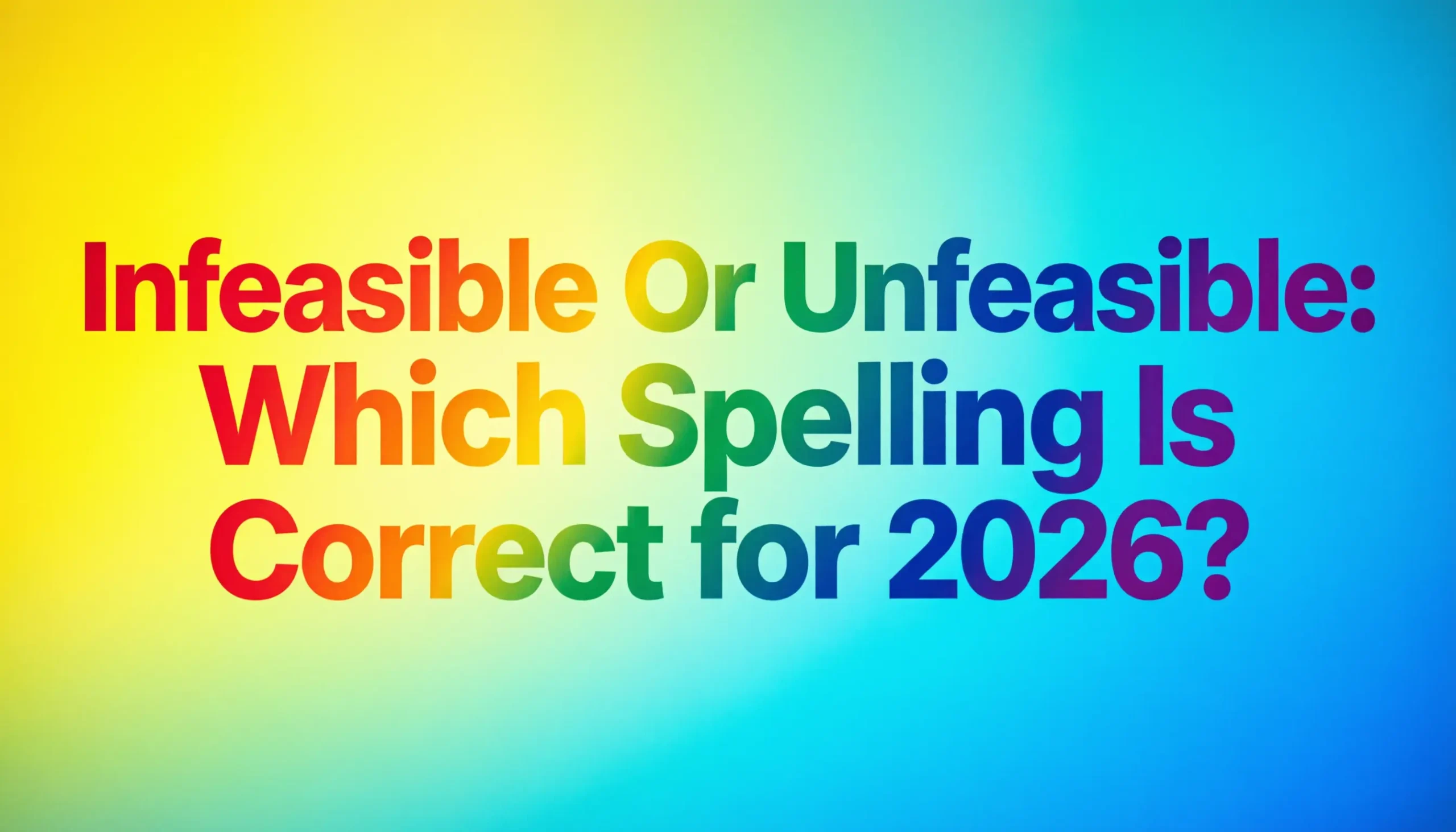 Infeasible Or Unfeasible